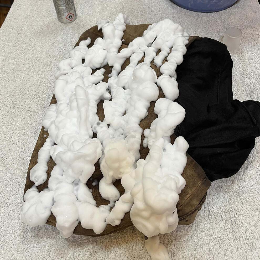me cleaning your suede bag be like