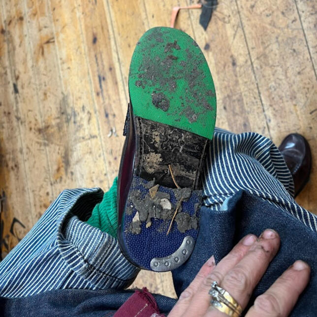 resoled my shoes, wore them one day in the workshop and they look like this already