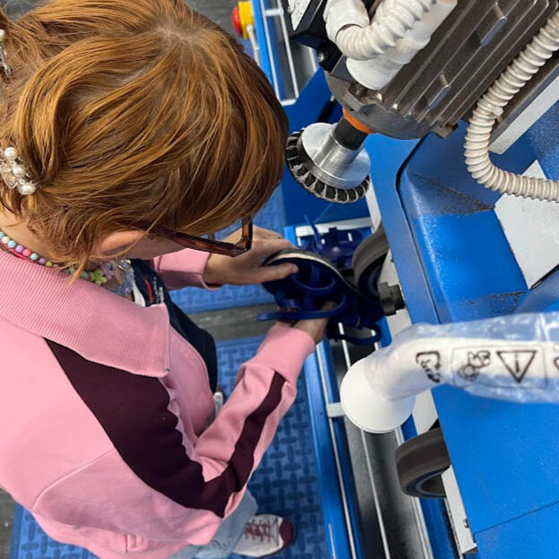 some of my first moments on the finishing machine